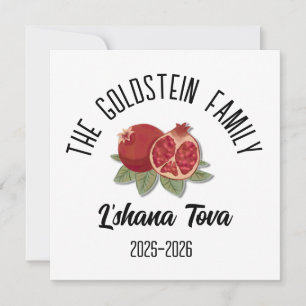 Rosh Hashanah Jewish New Year Personalised Name Ho Holiday Card