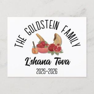 Rosh Hashanah Jewish New Year Personalised Name Holiday Postcard