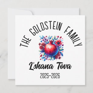 Rosh Hashanah Jewish New Year Personalized Name  Holiday Card