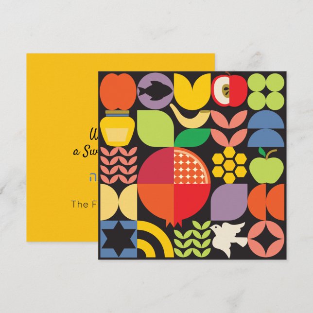 Rosh Hashanah Jewish New Year Pomegranate Honey Ca Card (Front/Back)