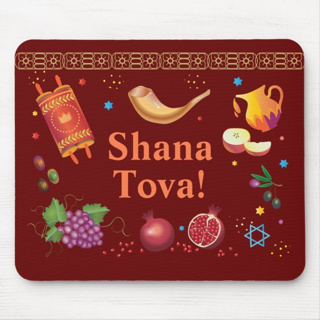 Rosh Hashanah Jewish New Year Shana Tova Mouse Pad (Front)