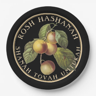 Rosh Hashanah Jewish New Year Shanah Tovah Paper Plate