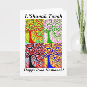 Rosh Hashanah - Judaica Hamsa Tree Of Life Sunrise Holiday Card