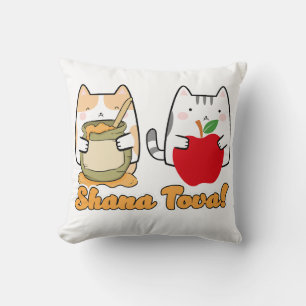 Rosh Hashanah kawaii Cats - Jewish new year Cushion