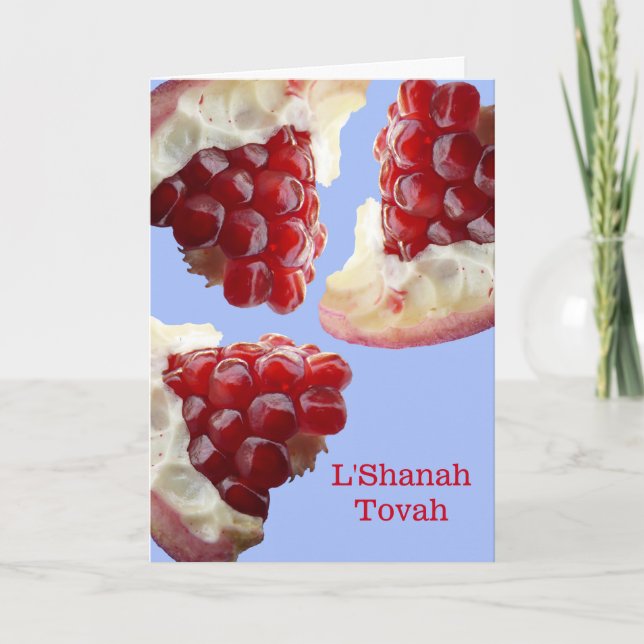 Rosh Hashanah L'Shanah Tovah Pomegranate Pieces Holiday Card (Front)