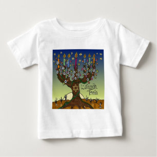 Rosh Hashanah L'Shanah Tovah Tree Of Life Menorah Baby T-Shirt