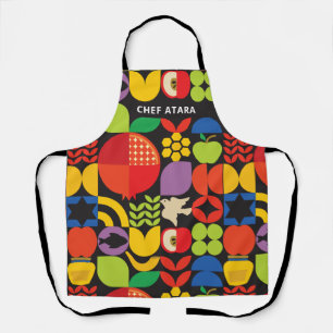Rosh Hashanah Personalised Geometric Icons Apron 