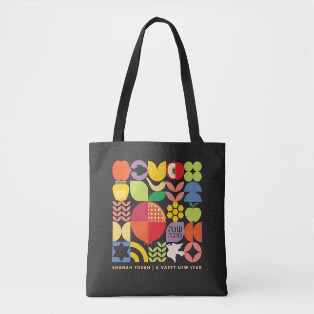Rosh Hashanah Personalised Modern Jewish New Year Tote Bag (Front)