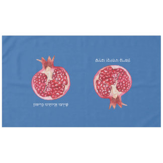 Rosh Hashanah Pomegranate Simman Hebrew Wish Tablecloth