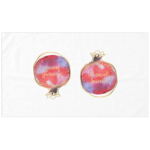 Rosh Hashanah Pomegranates Shanah Tovah White Tablecloth