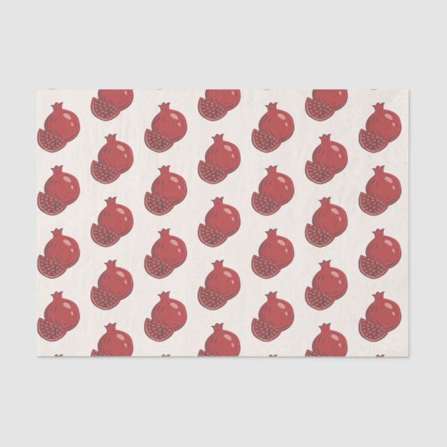 Rosh Hashanah Red Pomegranates Grunge Style Tissue Paper (Front)