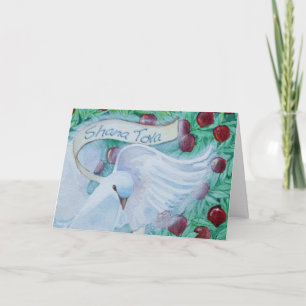 Rosh Hashanah Shana Tova Dove with Apples Holiday Card