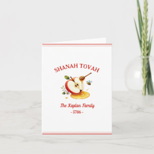 Rosh Hashanah Shanah Tovah Apple Honey Family Card