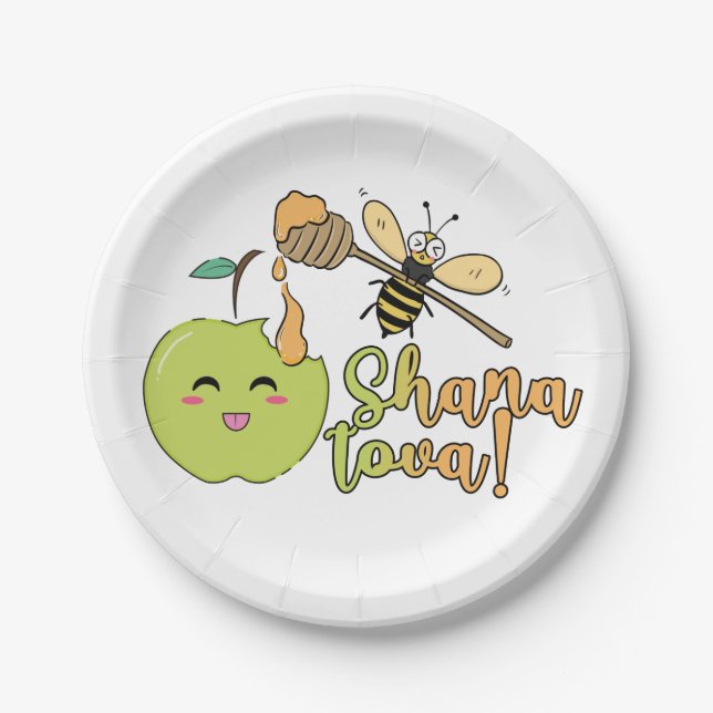 Rosh Hashanah Shava tova party decor Paper Plate (Front)