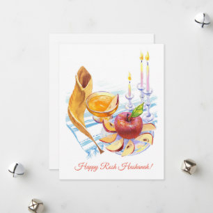 Rosh Hashanah symbols art Holiday Card