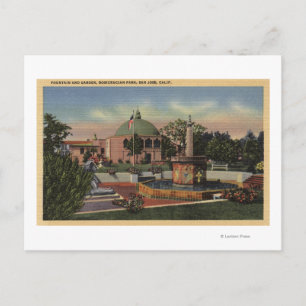 Rosicrucian Park, Fountain and Garden View Postcard