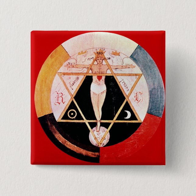Rosicrucian symbol of the Hermetic Order 15 Cm Square Badge (Front)