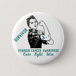 Rosie Fights Ovarian Cancer Survivor 6 Cm Round Badge