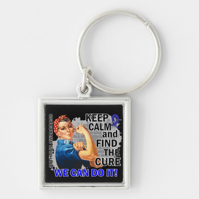 Rosie Keep Calm Arthritis Key Ring (Front)