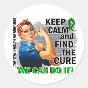 Rosie Keep Calm Mental Health.png Classic Round Sticker