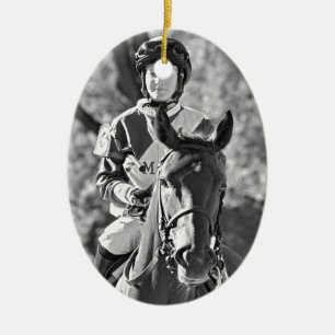 Rosie Napravnik on Delaunay  The Vanderbilt stakes Ceramic Tree Decoration
