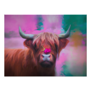 "Rosie of the Highlands" – Highland Cow Portrait Poster