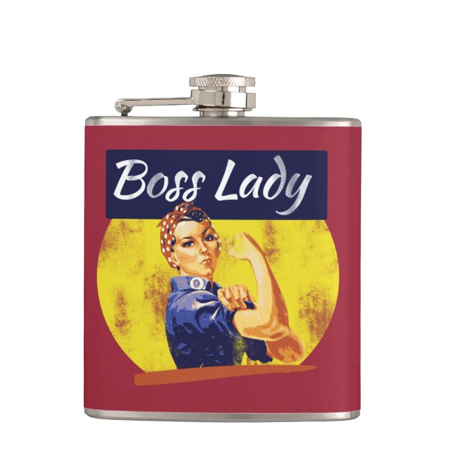 Rosie Riveter Boss Lady Hip Flask (Front)
