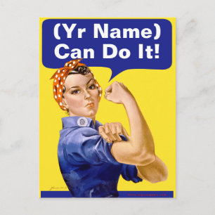 Rosie Riveter "(______) Can Do It!" Postcard
