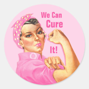 Rosie Riveter Custom Cancer Classic Round Sticker