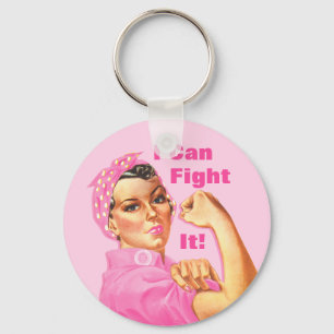 Rosie Riveter Custom Cancer Key Ring