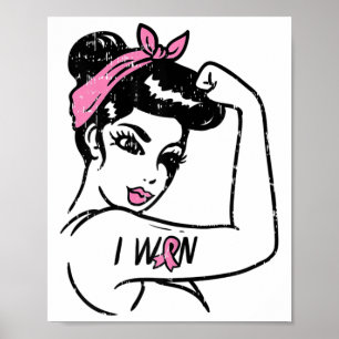 Rosie Riveter I Won Awareness Breast Cancer Surviv Poster