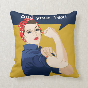 Rosie Riveter Strong Woman Cushion