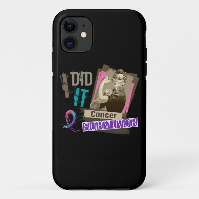 Rosie Sepia I Did It Thyroid Cancer Case-Mate iPhone Case (Back)