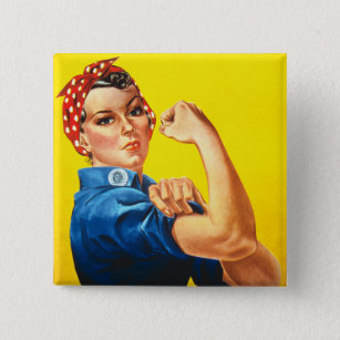 Rosie The Riveter 15 Cm Square Badge