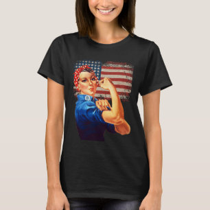 Rosie The Riveter American Flag Usa Rosie The Rive T-Shirt
