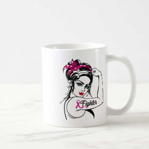 Rosie The Riveter Breast Cancer Awareness Coffee Mug