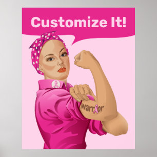 Rosie the Riveter Breast Cancer Awareness Poster