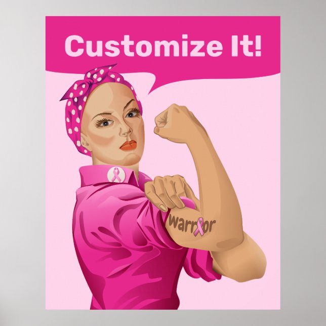 Rosie the Riveter Breast Cancer Awareness Poster (Front)
