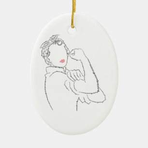 Rosie the Riveter Ceramic Ornament