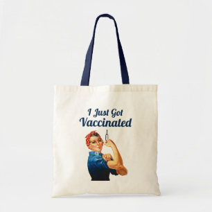 Rosie the Riveter Covid-19 Vaccine Vaccinated Tote Bag