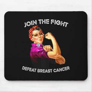 Rosie The Riveter Defeat Breast Cancer Awareness D Mouse Pad