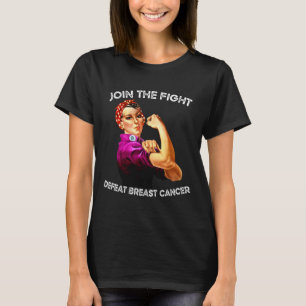 Rosie The Riveter Defeat Breast Cancer Awareness D T-Shirt