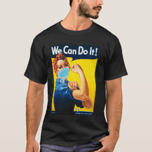 Rosie The Riveter Face We Can Do It Face Mask Edit T-Shirt