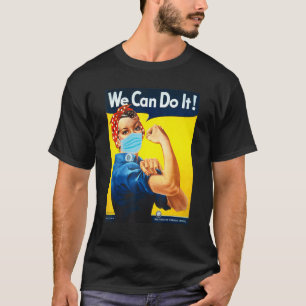 Rosie The Riveter Face We Can Do It Face Mask Edit T-Shirt