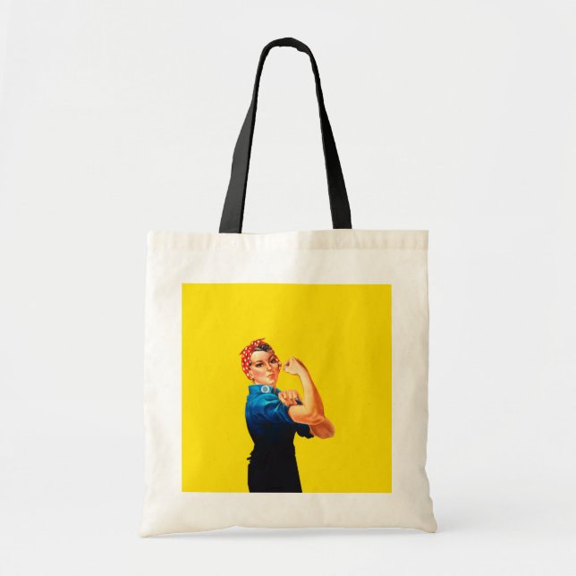 Rosie The Riveter Figure Retro Style Tote Bag (Front)
