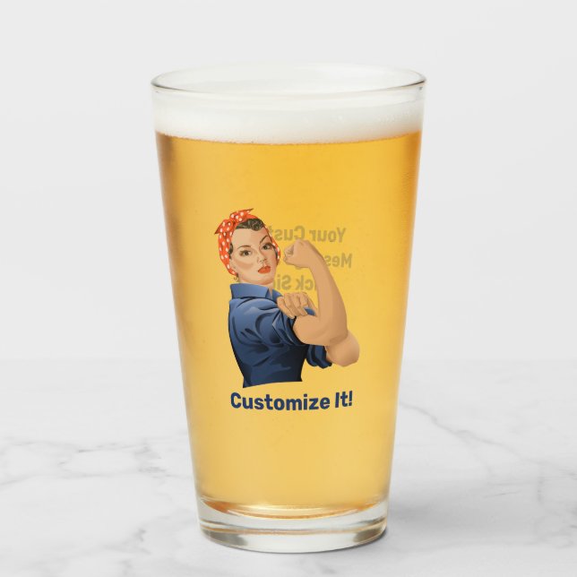 Rosie the Riveter Glass (Front Filled)