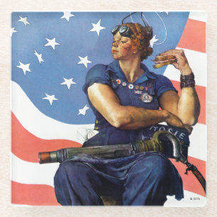 "Rosie the Riveter" Glass Coaster