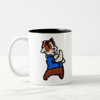 Rosie the Riveter Guinea Pig Two-Tone Coffee Mug