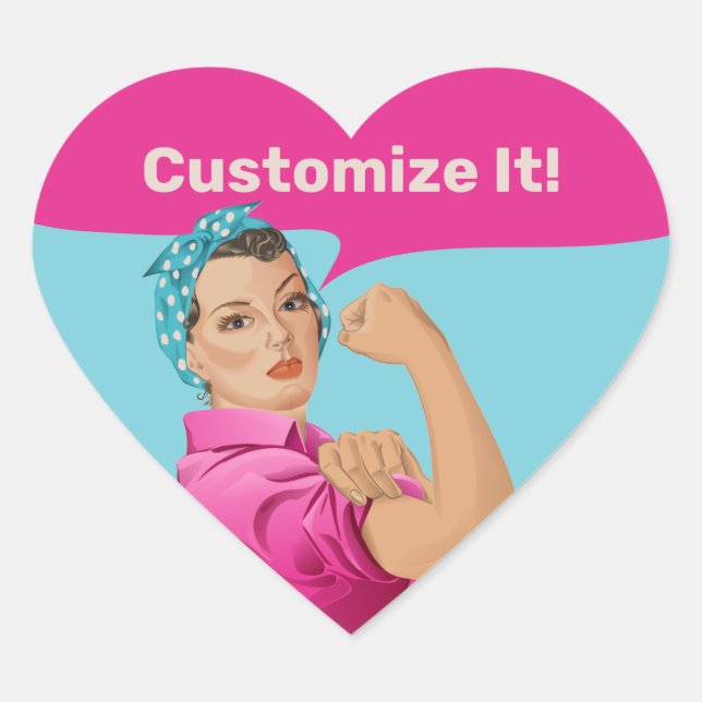 Rosie the Riveter Heart Sticker (Front)