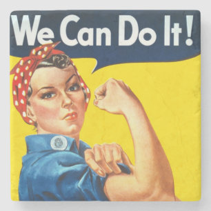 Rosie the Riveter (Iconic Poster) (We Can Do It!) Stone Coaster